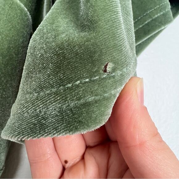 Baltic Born | Liza Olive Sage Green Velvet Short Sleeve Maxi Wrap Dress M - Picture 11 of 12